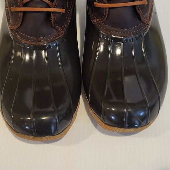 Sperry Women's 9M Duck Saltwater Leather Boots Brown Waterproof In Box Excellent - Picture 12 of 15